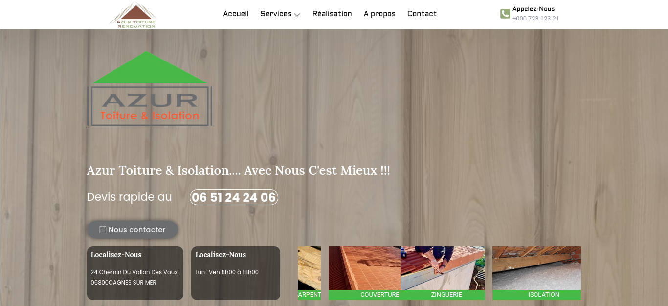 Lire la suite à propos de l’article Clonage de site web: Code à WordPress Azur Toiture & Isolation